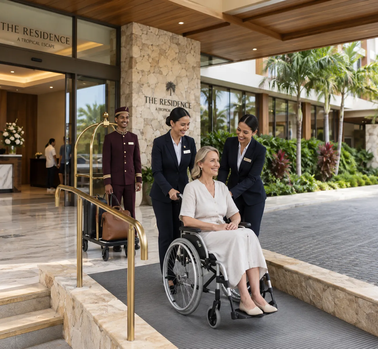 Accessible travel support at a Sri Lankan resort